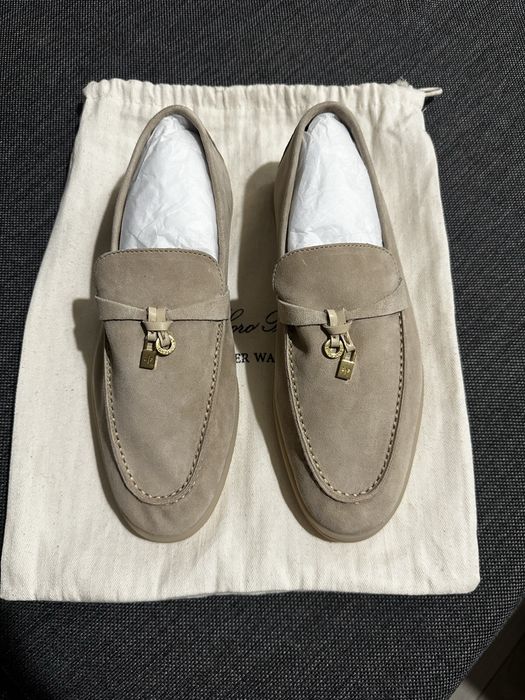 Loro piana zamszowe mokasyny