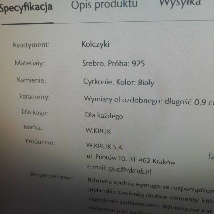 Śliczne kolczyki + zawieszka z cyrkoniami srebro 925