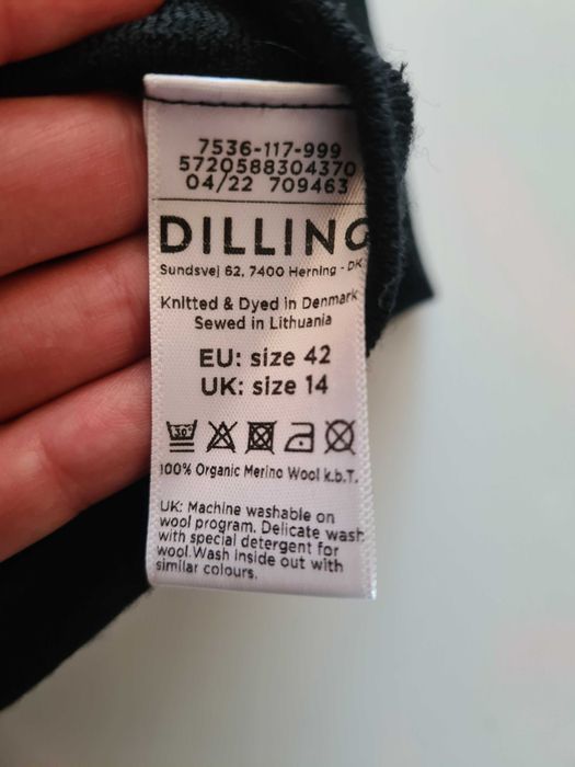 Golf Dilling 100% merino wool, wełna organiczna r. S-M