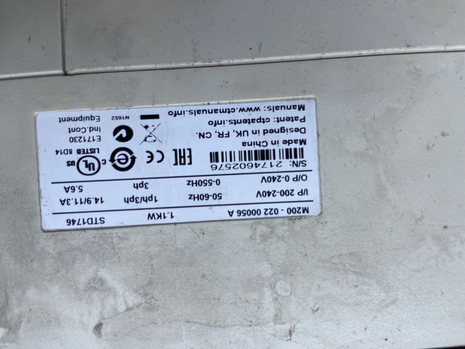 Variador de Frequência Nidec Unidrive M200 – 1,1 kW – Usado