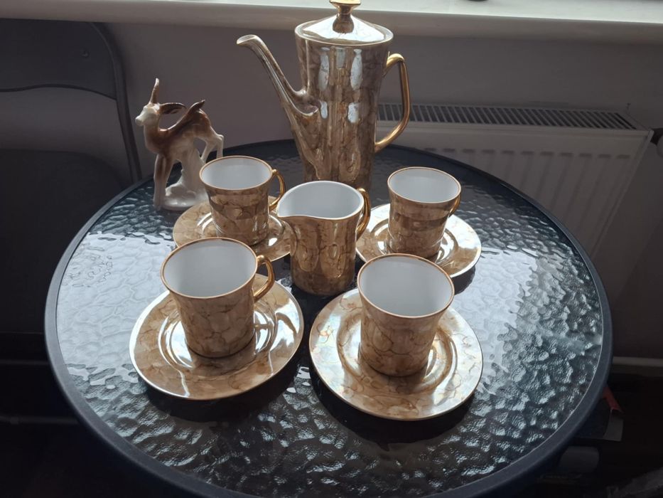 Serwis kawowy porcelana Włocławek, lata 70 XX w.