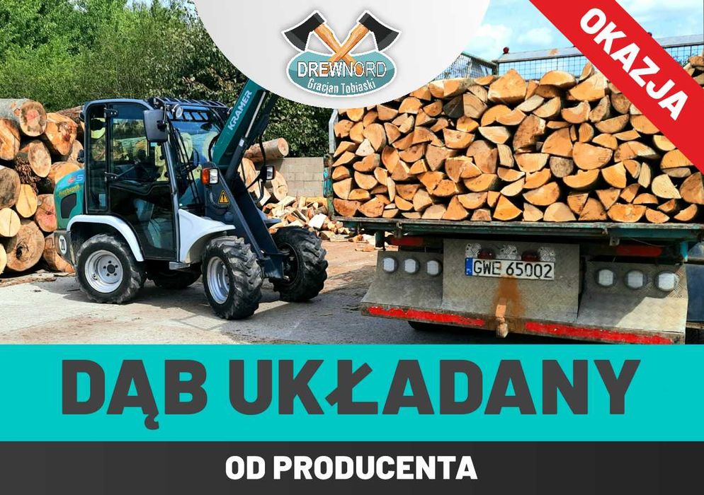 DĄB UKŁADANY | 290zł | Transport | Drewno Kominkowe | Opałowe