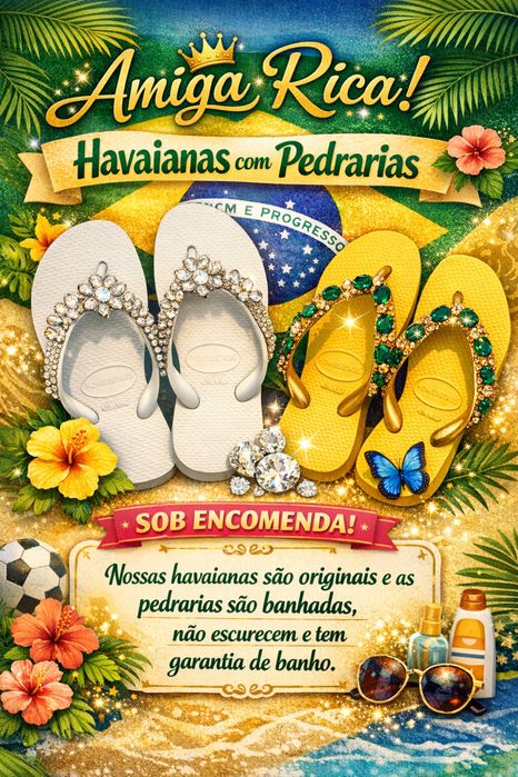 Havaianas originais com pedrarias