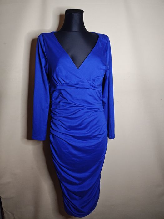 Shein XL sukienka boska granatowa maxi