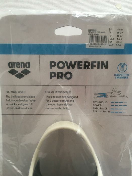 Barbatanas Arena Powerfin Pro 36 / 37 - Natação