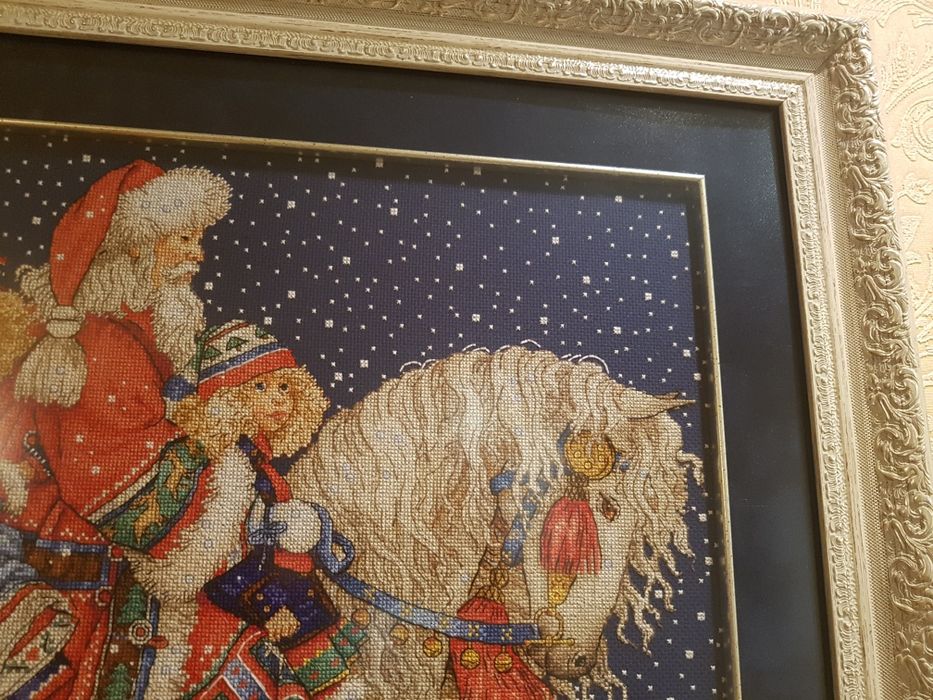 Картина"Зимова казка". Вишивка хрестиком