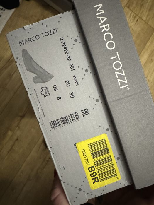 Czółenka buty skóra na gumownej podeszwie marco tozzi NOWE czarne 39