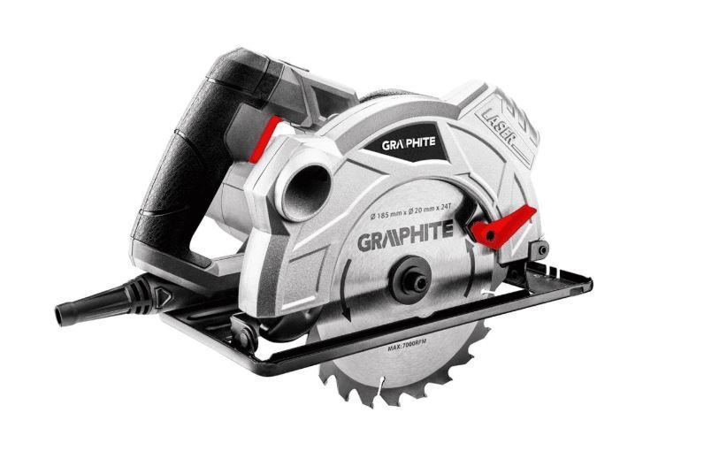 Pilarka Tarczowa 1500W 185*20Mm Laser Głębokość Cięcia 65Mm Graphite