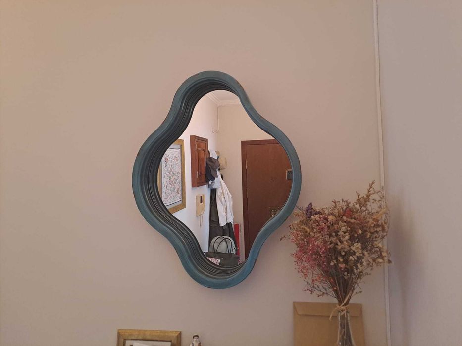 Espelho azul estilo rustico- VENDA