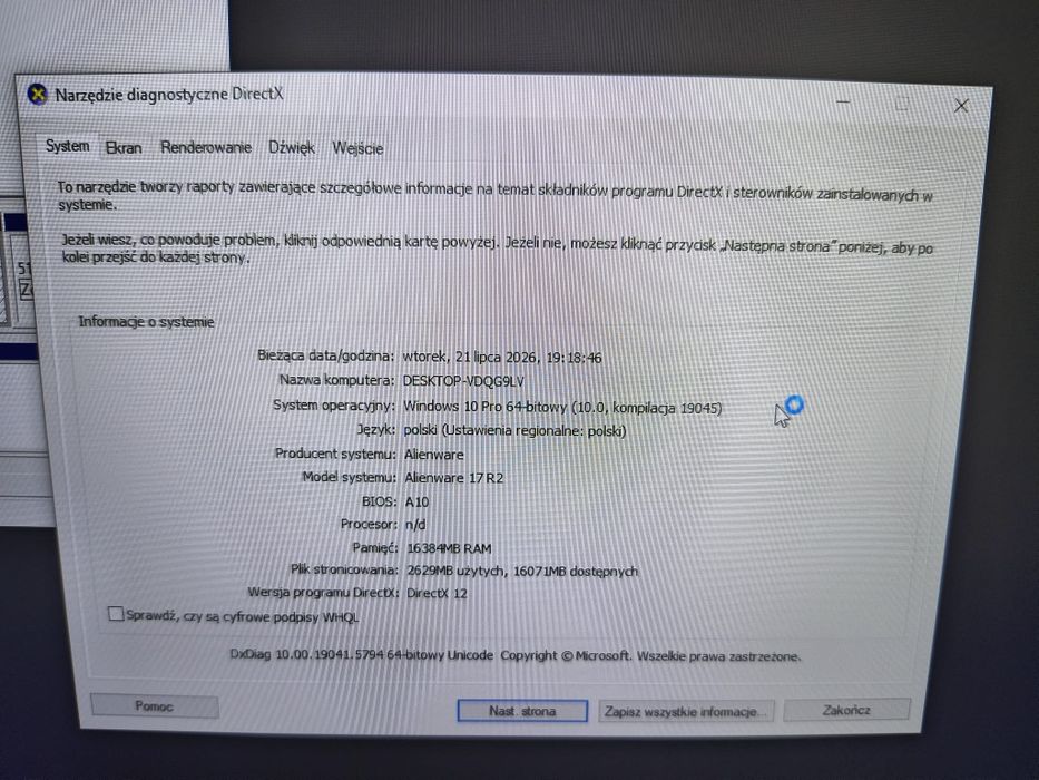 Laptop Alienware 17r2 gamingowy