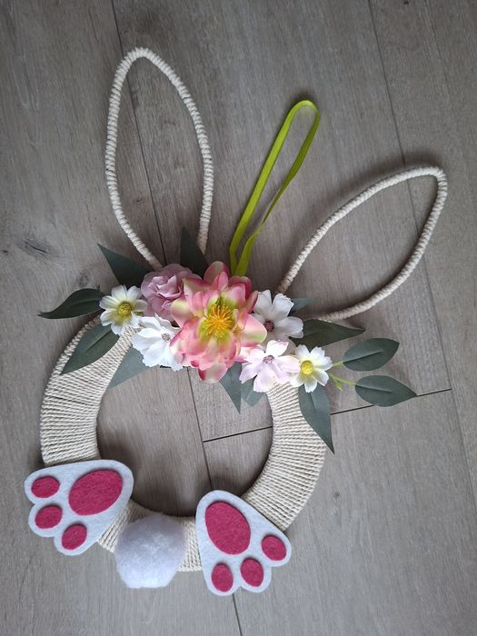 Wianek wiosenny wielkanoc Wianek z zajączkiem wielkanocnym