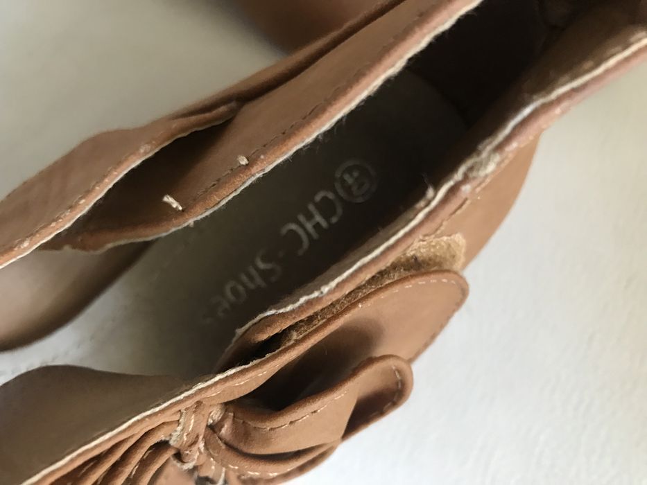Buty na koturnie CHC Schoes ze skóry r. 40/26,5