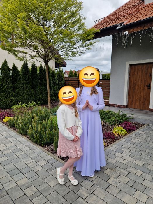Alba komunijna dziewczęca z bolerkiem