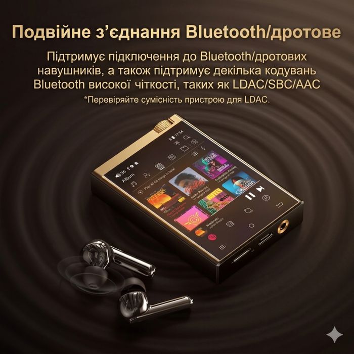 Оригінальний Аудіоплеєр OilSky M308 з підтримкою LDAC DSD512 ESS ES9018Q2M MAX97720 80GB