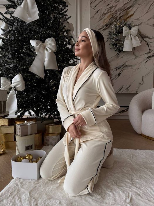 Піжама двійка жіноча. Велюрова піжама на подарунок. Домашній костюм