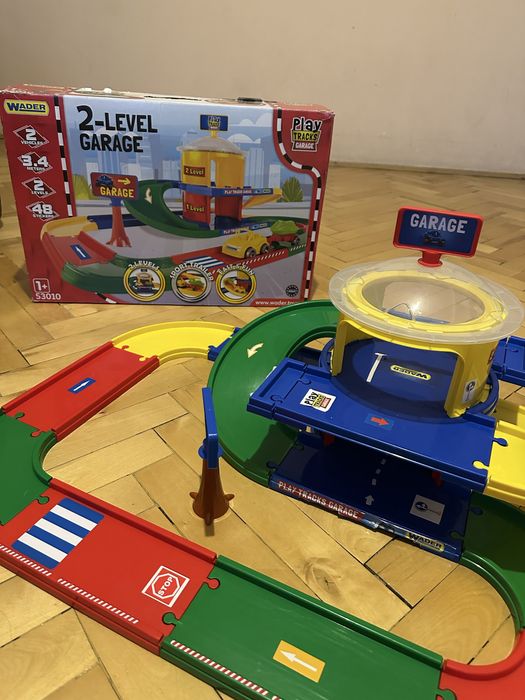 Дитячий трек гараж wader 2 поверхи ігровий набір play tracks garage