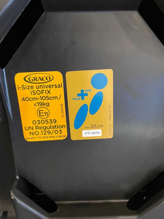 Fotelik samochodowy Graco Ascent (0-19 kg/40-105cm) czarny IDEALNY