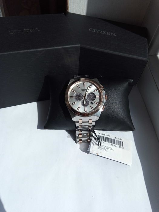 Японские мужские часы Citizen Eco-Drive CA4516-59A, сапфир, хронограф