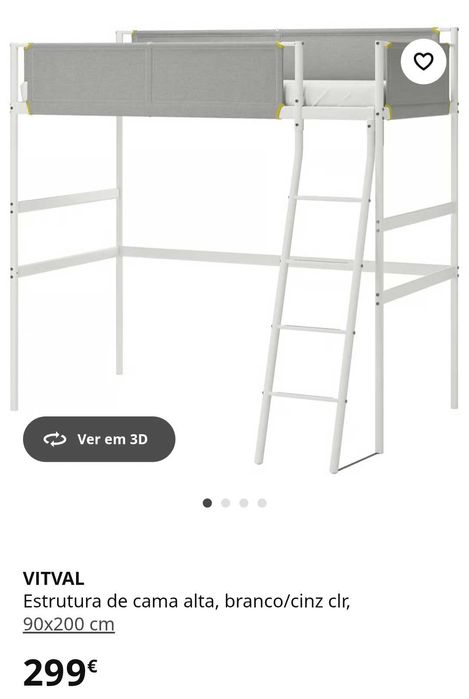 Cama alta ikea vitval e colchão