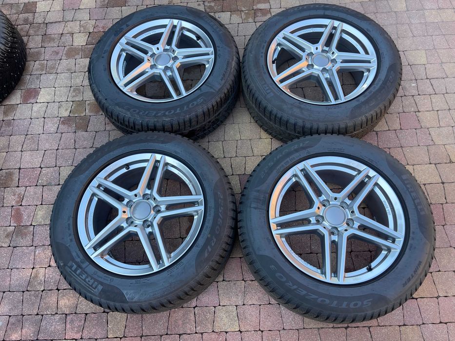 4149. Alufelgi 17" koła zimowe Mercedes Audi A6 Ssangyong Korando 5x112 225/60/17 Pirelli 2024r