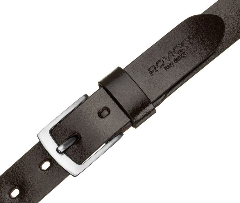 wąski pasek męski z polerowanej skóry naturalnej licowej - rovicky 110