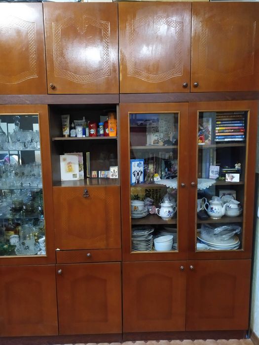 Антресоль на 2двері 88см Тумбочка Коричнева Шафа Лакований Міцний Шкаф