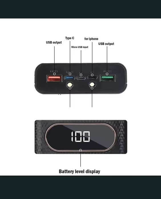 Корпус для Power Bank на 6 акумуляторів 21700 зі швидкою зарядкою