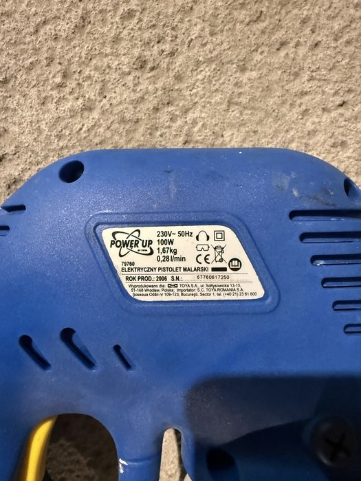 Elektryczny Pistolet Malarski Natryskowy Power Up 100W Toya