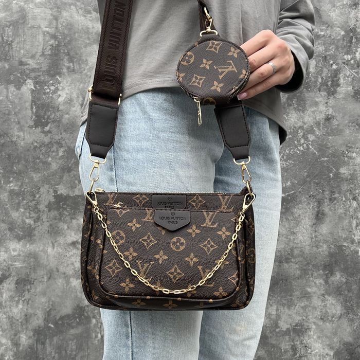 Хіт! Сумка Louis Vuitton 3 в 1 (Multi Pochette) / Базова кросбоді / Луі Вітон / Monogram / клатч