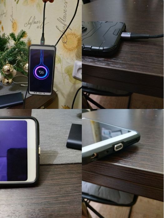 Магнитный кабель Ugreen Type-C + Micro USB для быстрой зарядки 1m  3А