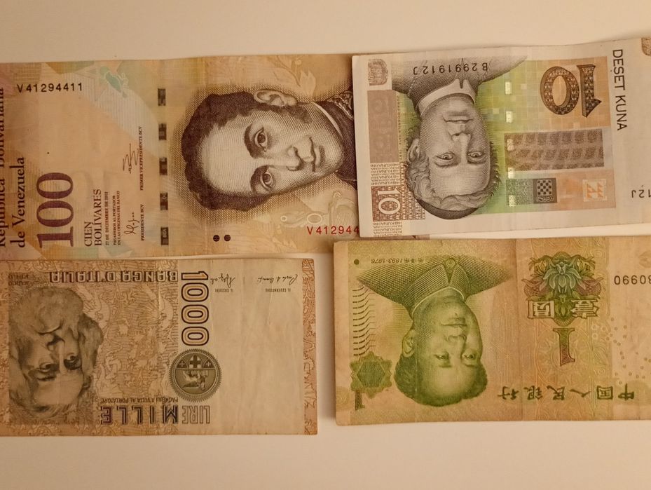 6roznych banknotów że swiata