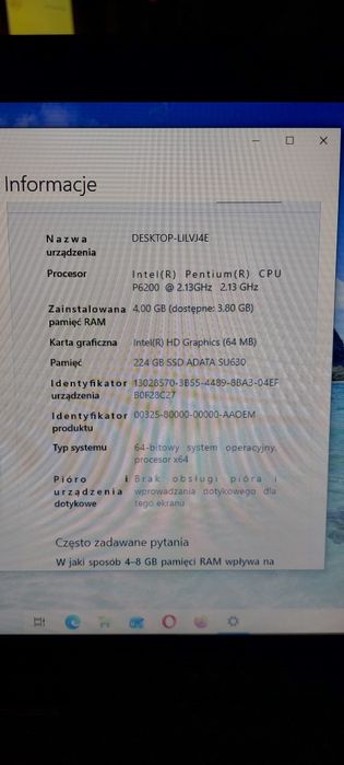 Laptop dell Inspiron czerwony Windows 10 aktualizacja  30 maj 2026r