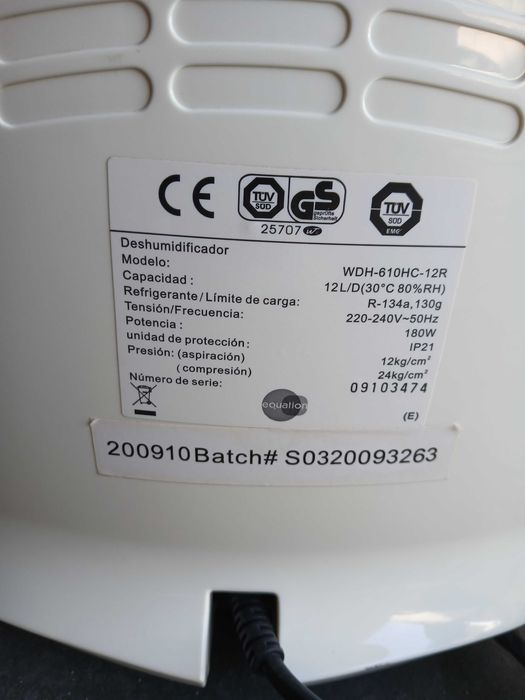 Desumidificador EQUATION 12L
