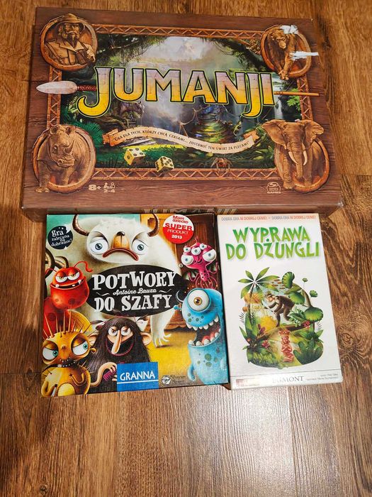 Zestaw 3 gier Wyprawa do Dżungli Potwory do Szafy Jumanji komplet