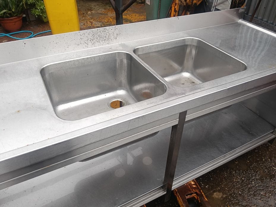 Bancada em inox 2 pios