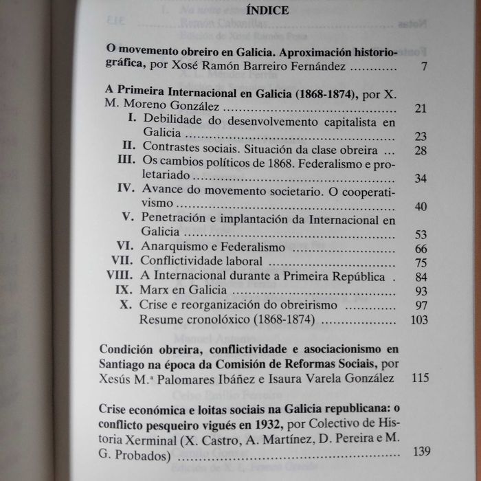 O Movemento Obreiro en Galicia - Catro Ensaios -  Barreiro Fernández