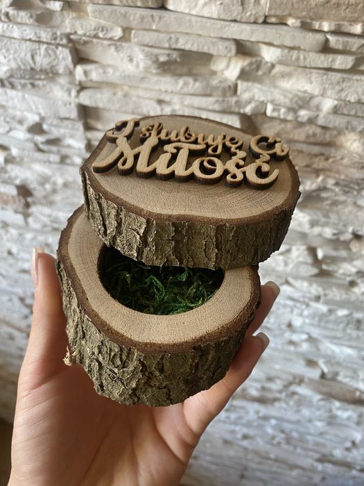 Pudełko na obrączki drewniane