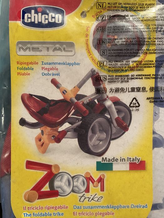 Triciclo Chicco com pega parental – Como novo