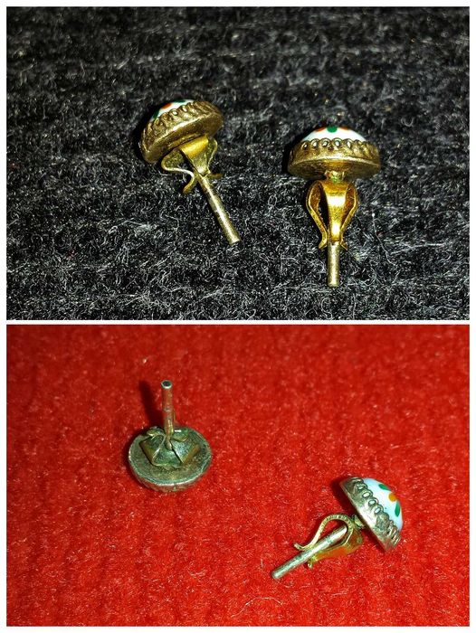 Серёжки СССР финифть серьги гвоздики пусеты