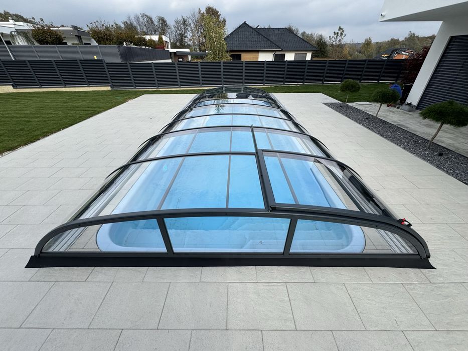 Zadaszenie basenu 8.4m x 3.94m x 0.85m antracyt