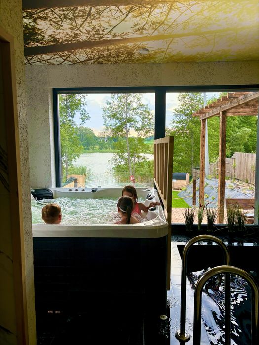 Jezioro Mazury Linia Brzegowa Basen w Salonie Jacuzzi Willa całoroczna