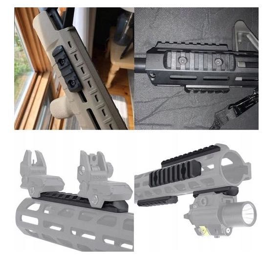 Zestaw 6 szyn M-LOK MLOK / Picatinny, RIS 20-22mm do AR15