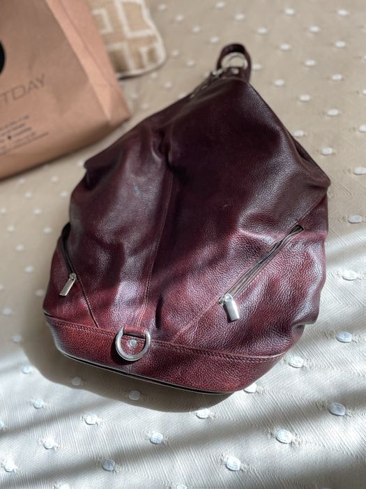 Saco mochila. Camel escuro.