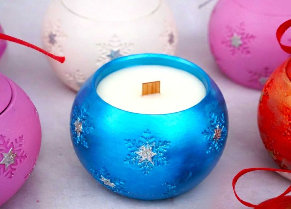 Ароматична соєва "свічка Куля" 50мл, декор для дому, подарунок для неї