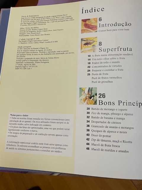 Livros Maravilhosa Massa e Fruta e Sobremesas + Guia dos Barmen