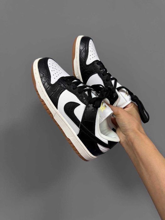 Кросівки Nike SB Dunk Black Croc premium | Кроссовки Найк жіночі чоловічі