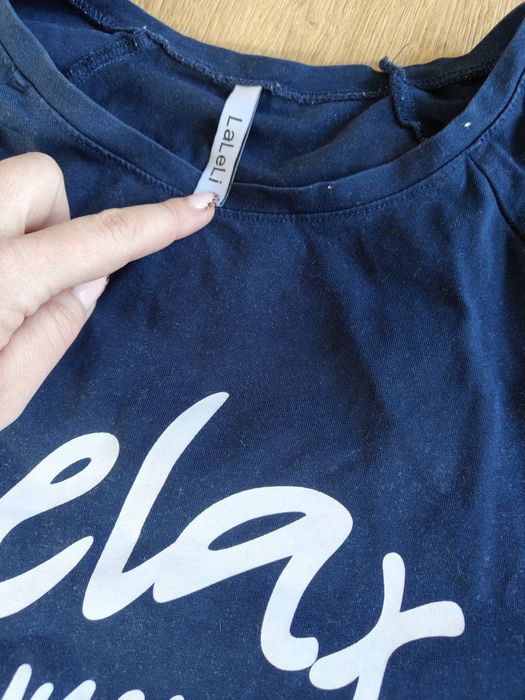 Granatowa bluzka bawełniana t-shirt Laleli L