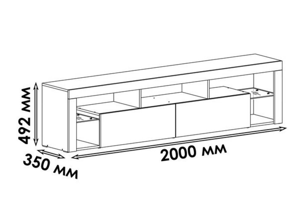 ‼️Рассрочка‼️ТВ тумба в спальню Тумба под телевизор с подсветкой