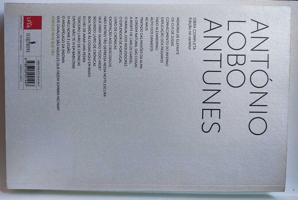 Livro Sôbolos Rios que Vão, de António Lobo Antunes