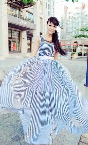 Полосатая шифоновая юбка